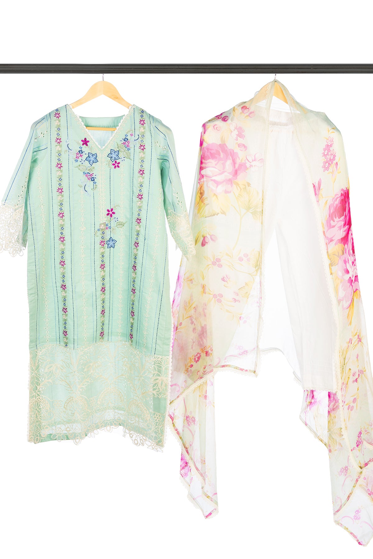 Silakaari Nazakat Pure Lawn Teal Blue Embroidery Pakistani Ready-Made Dress
