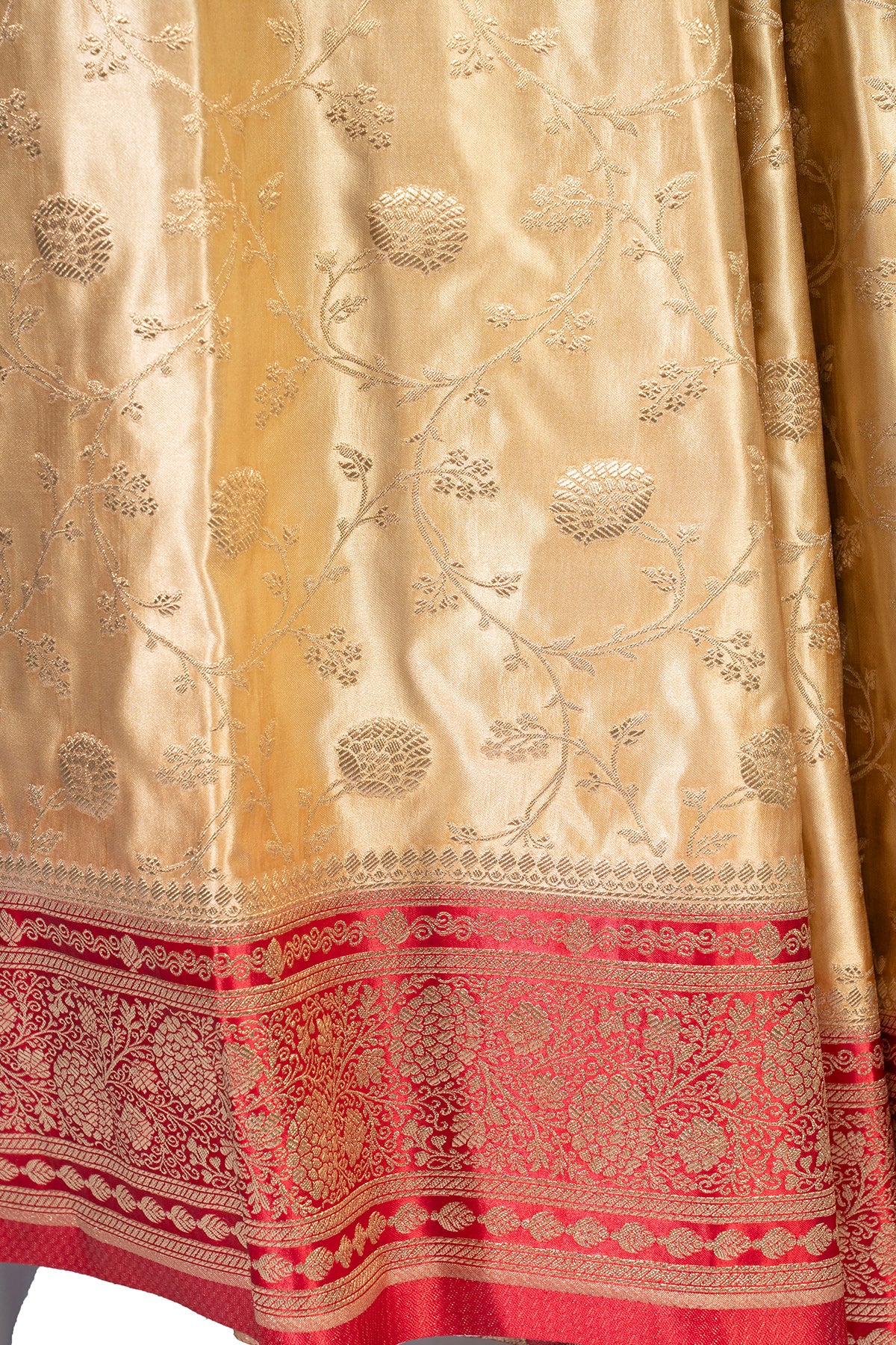 Silakaari Cherry Red Zari Woven Pure Banarasi Silk Saree