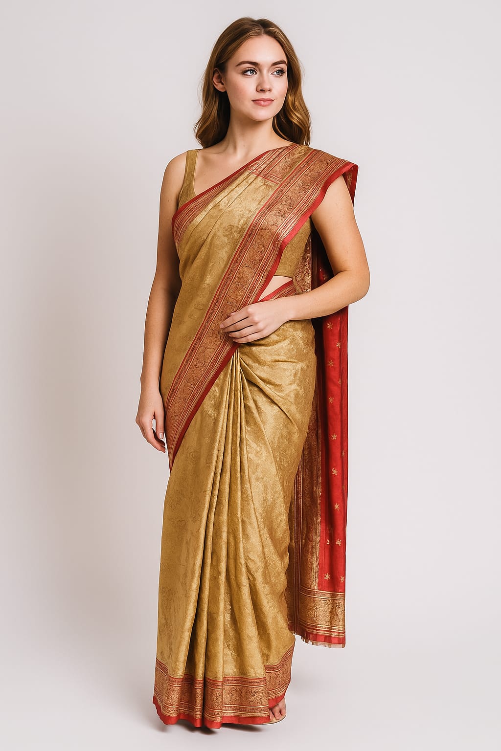 Silakaari Cherry Red Zari Woven Pure Banarasi Silk Saree