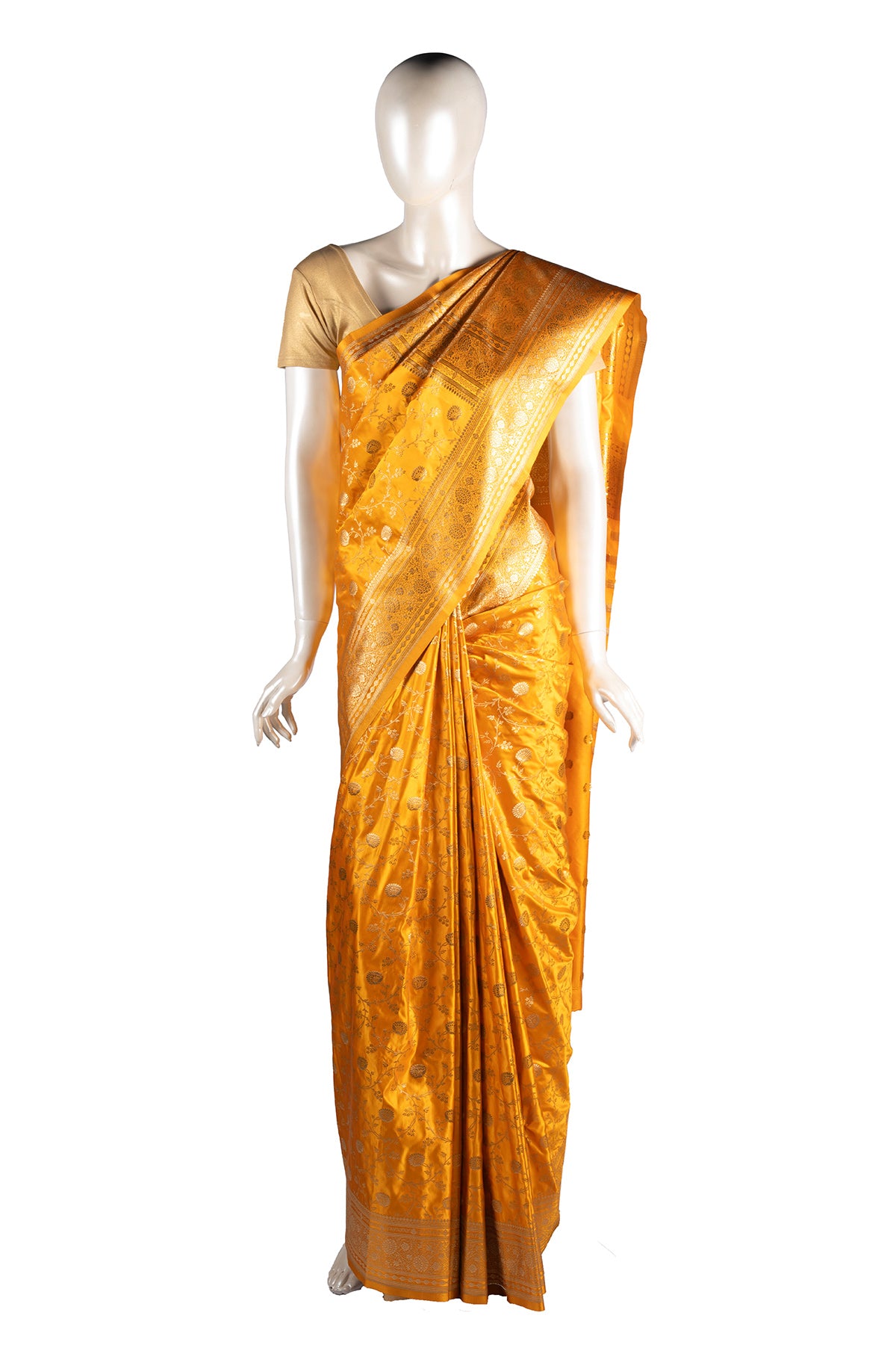 Silakaari Banarasi Sun Yellow Jacquard Saree