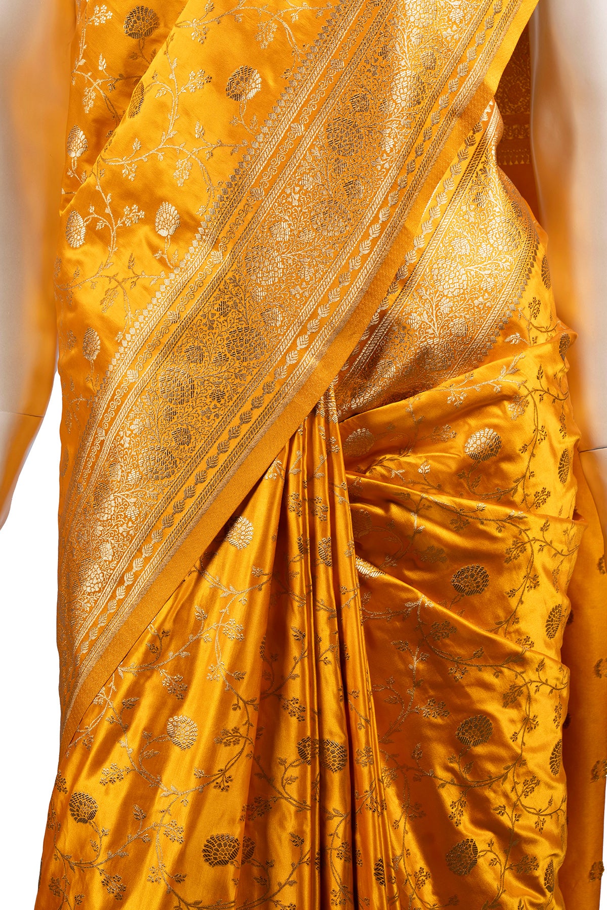 Silakaari Banarasi Sun Yellow Jacquard Saree