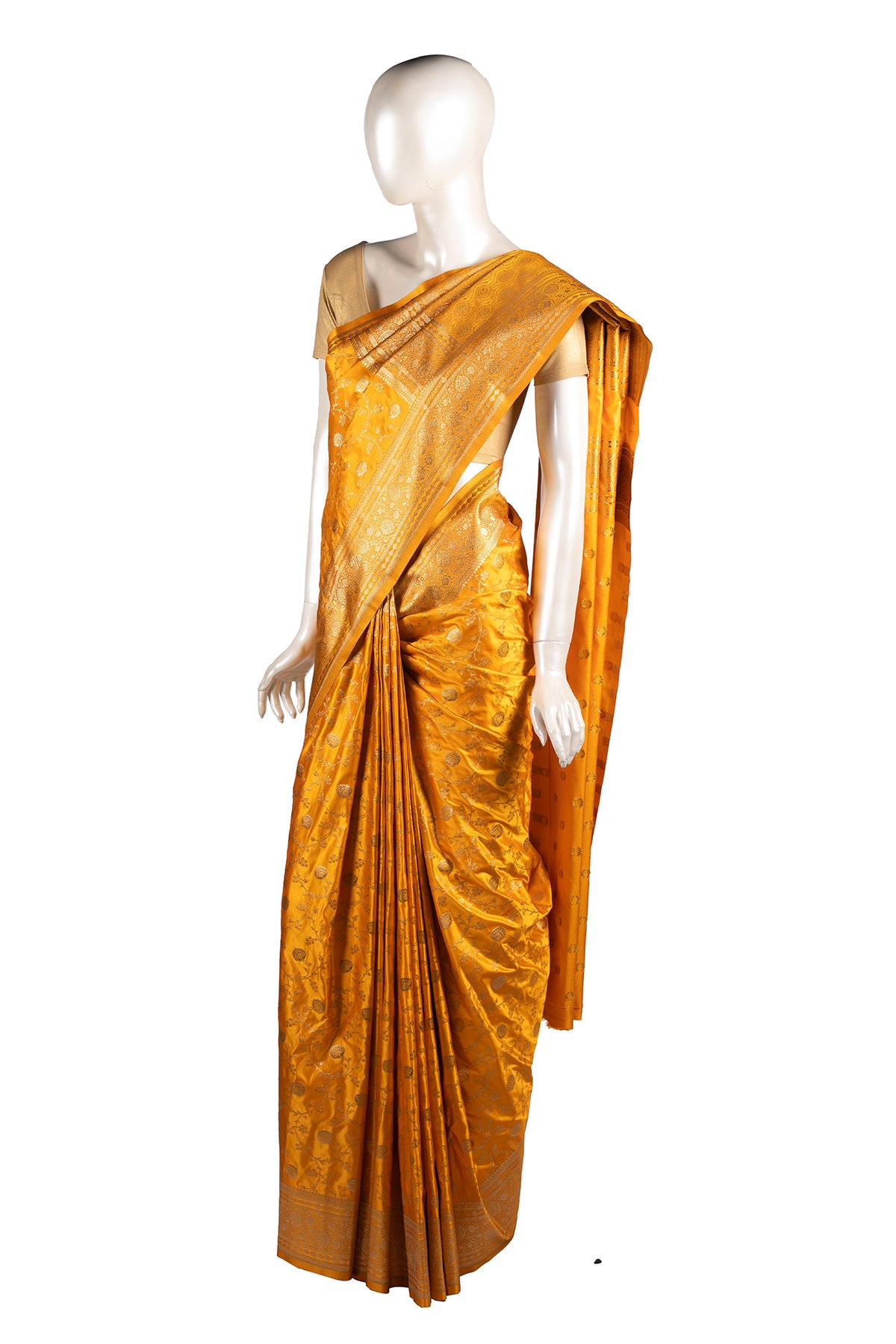 Silakaari Banarasi Sun Yellow Jacquard Saree