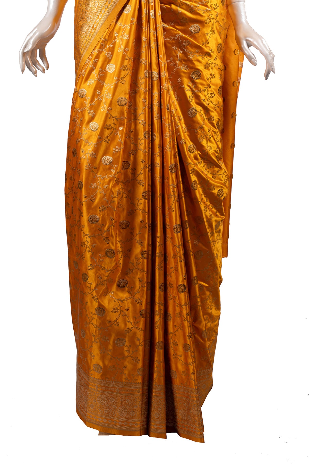 Silakaari Banarasi Sun Yellow Jacquard Saree