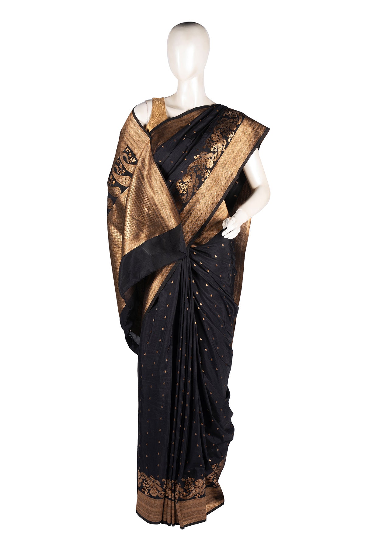 Silakaari Divine Black Soft Jacquard Banarasi Saree