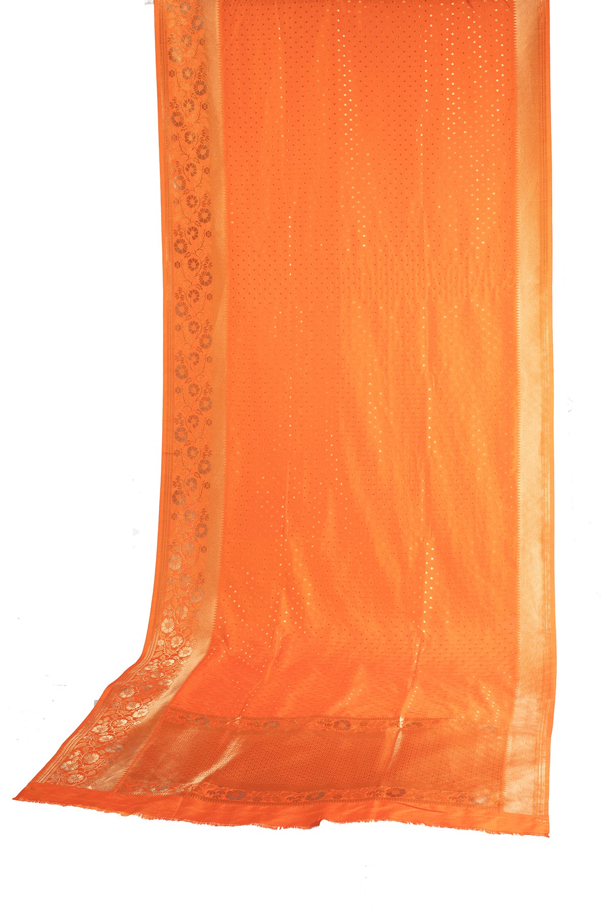 Silakaari Mehtab Ethnic Woven Designer Banarasi Orange-Gold Silk Saree