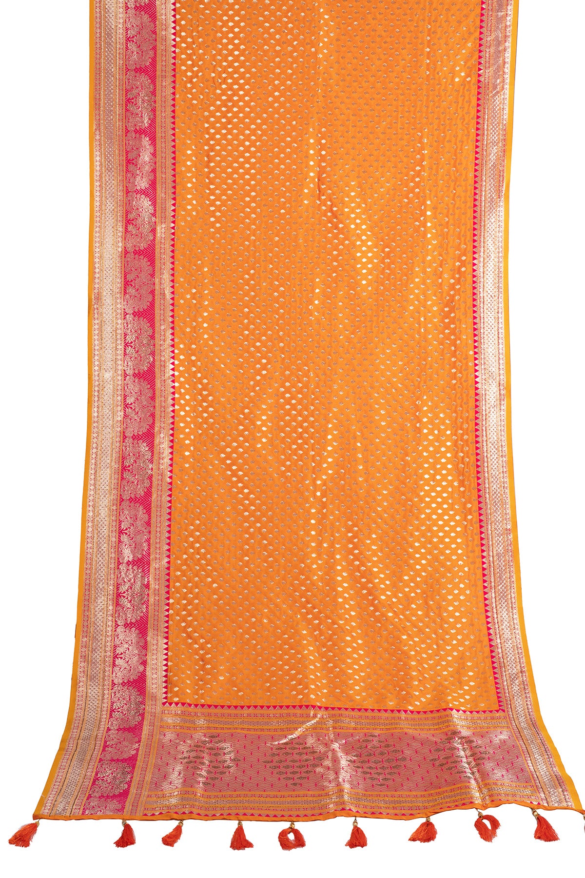 Silakaari Nazakat Sun Yellow Zardosi Hand Work Pure Silk Bridal Saree