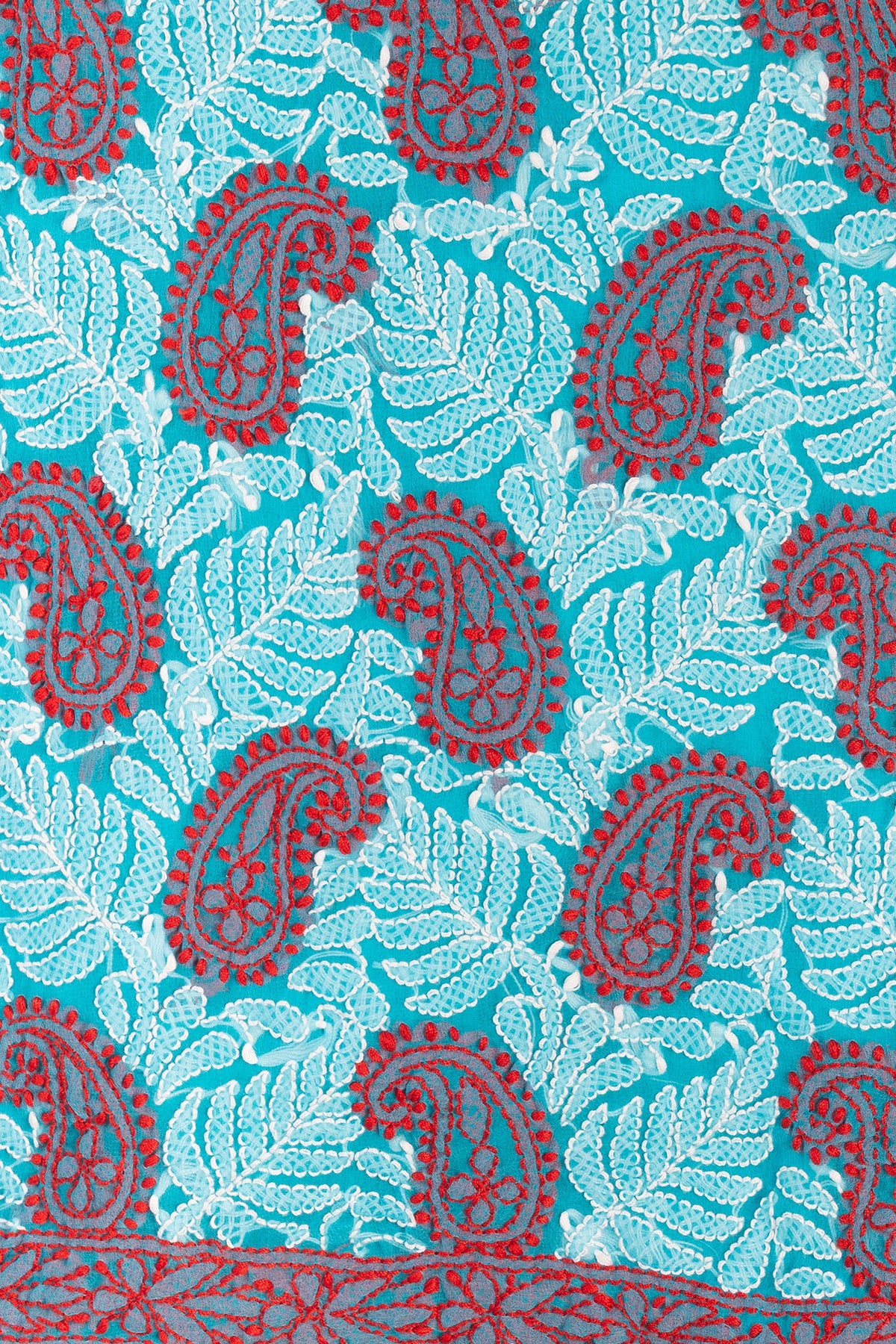 Silakaari Pure Georgette All Over Floral Soft Premium Lucknowi Short Kurti Slip With Pant Set