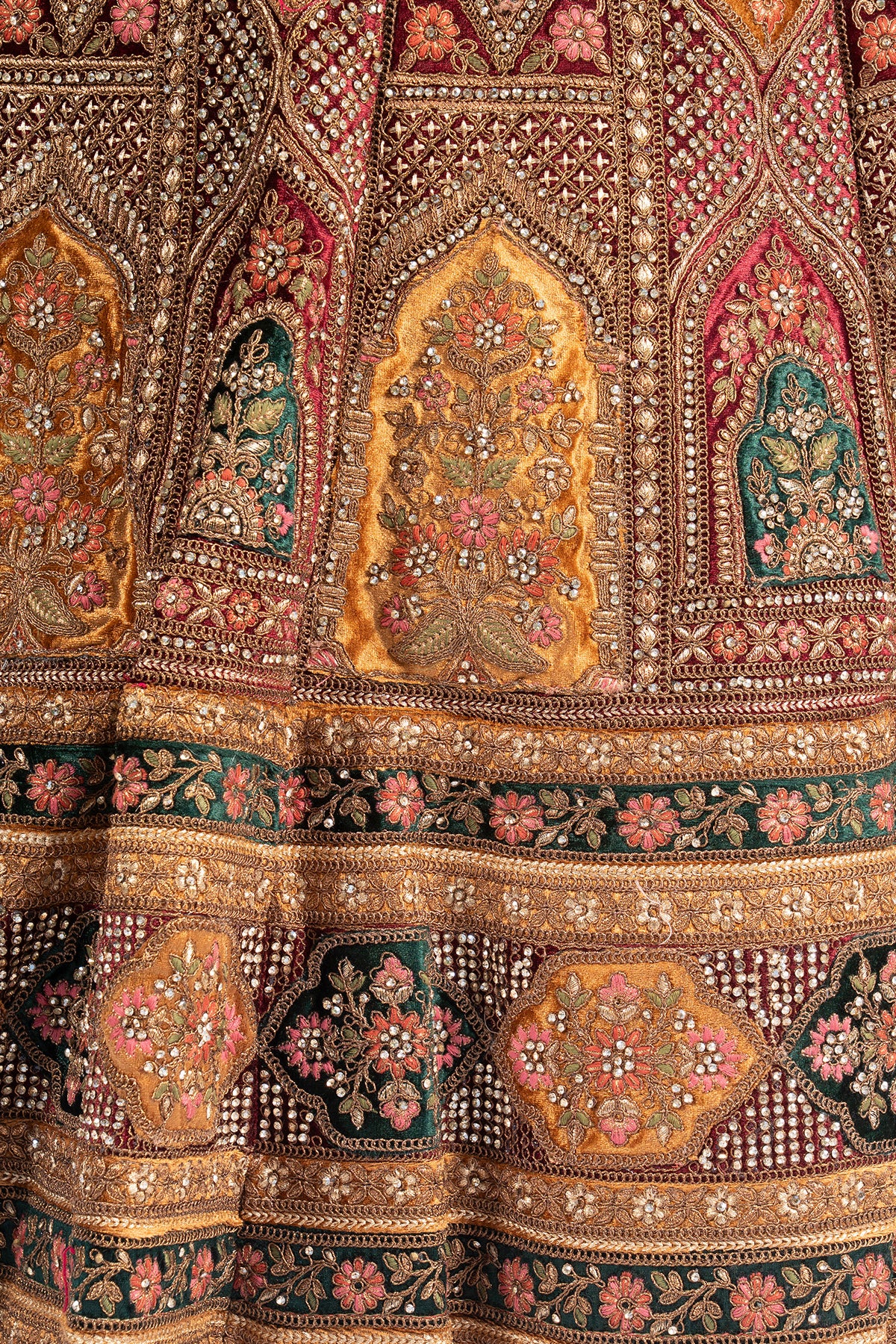 Silakaari Radiant Multi and Gold Bridal Art Silk Bridal Lehenga Sharara Set