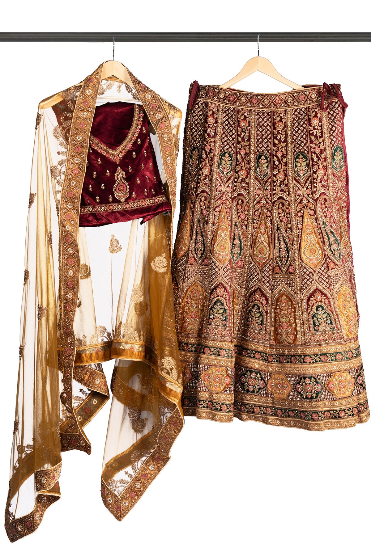 Silakaari Radiant Multi and Gold Bridal Art Silk Bridal Lehenga Sharara Set