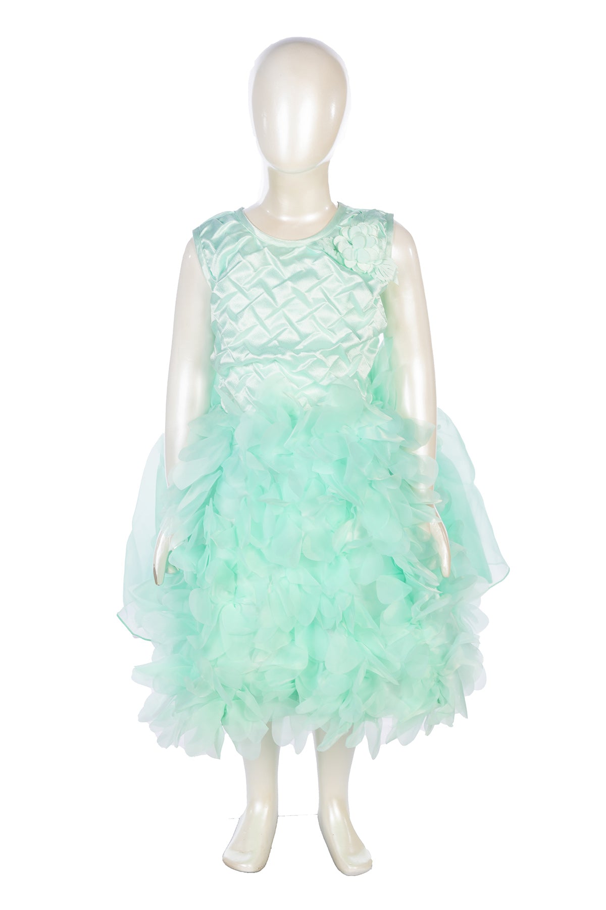 Silakaari Naima Kids Floss Sleeveless Party Balloon Organza Frock For Girls