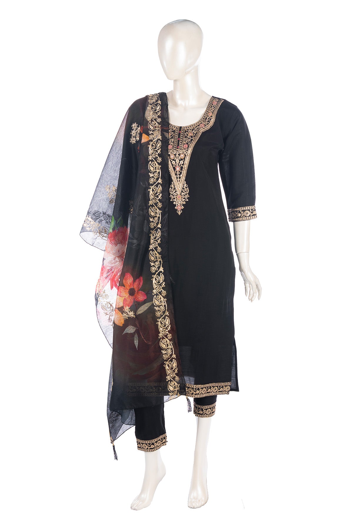 Silakaari Women's Heavy Sequin Work Festive Kurti Pant Dupatta Set