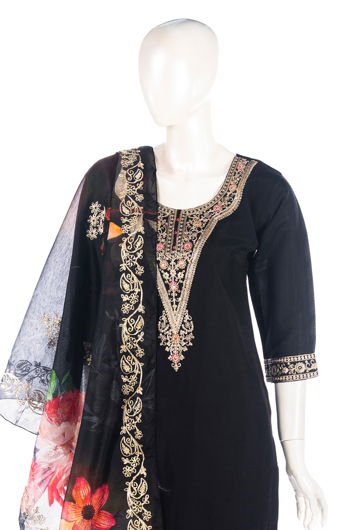 Silakaari Women's Heavy Sequin Work Festive Kurti Pant Dupatta Set