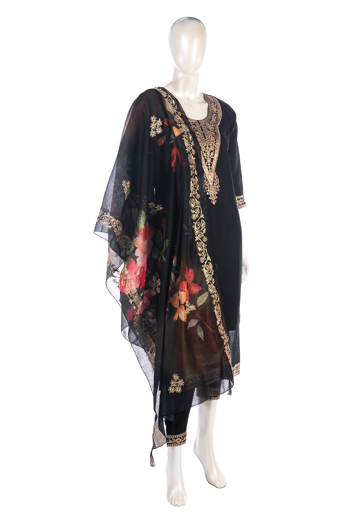 Silakaari Women's Heavy Sequin Work Festive Kurti Pant Dupatta Set