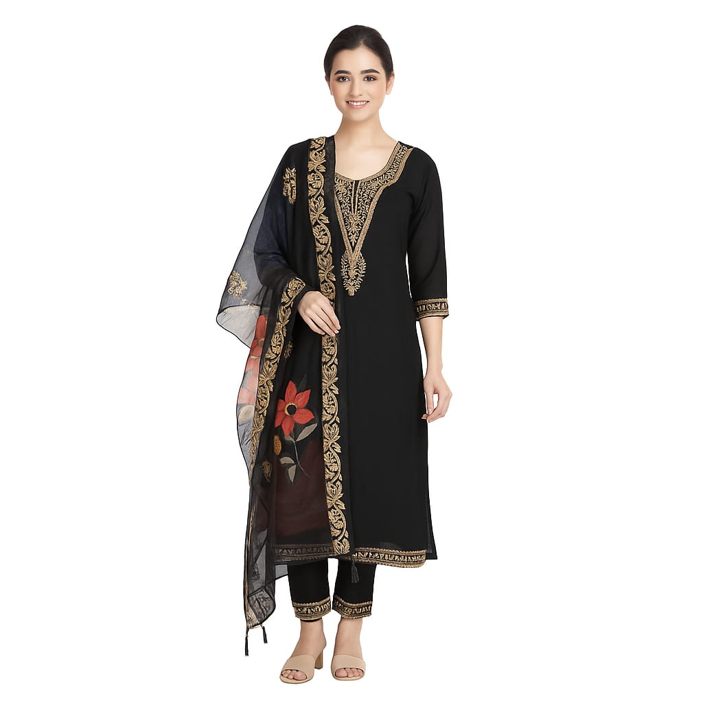 Silakaari Women's Heavy Sequin Work Festive Kurti Pant Dupatta Set