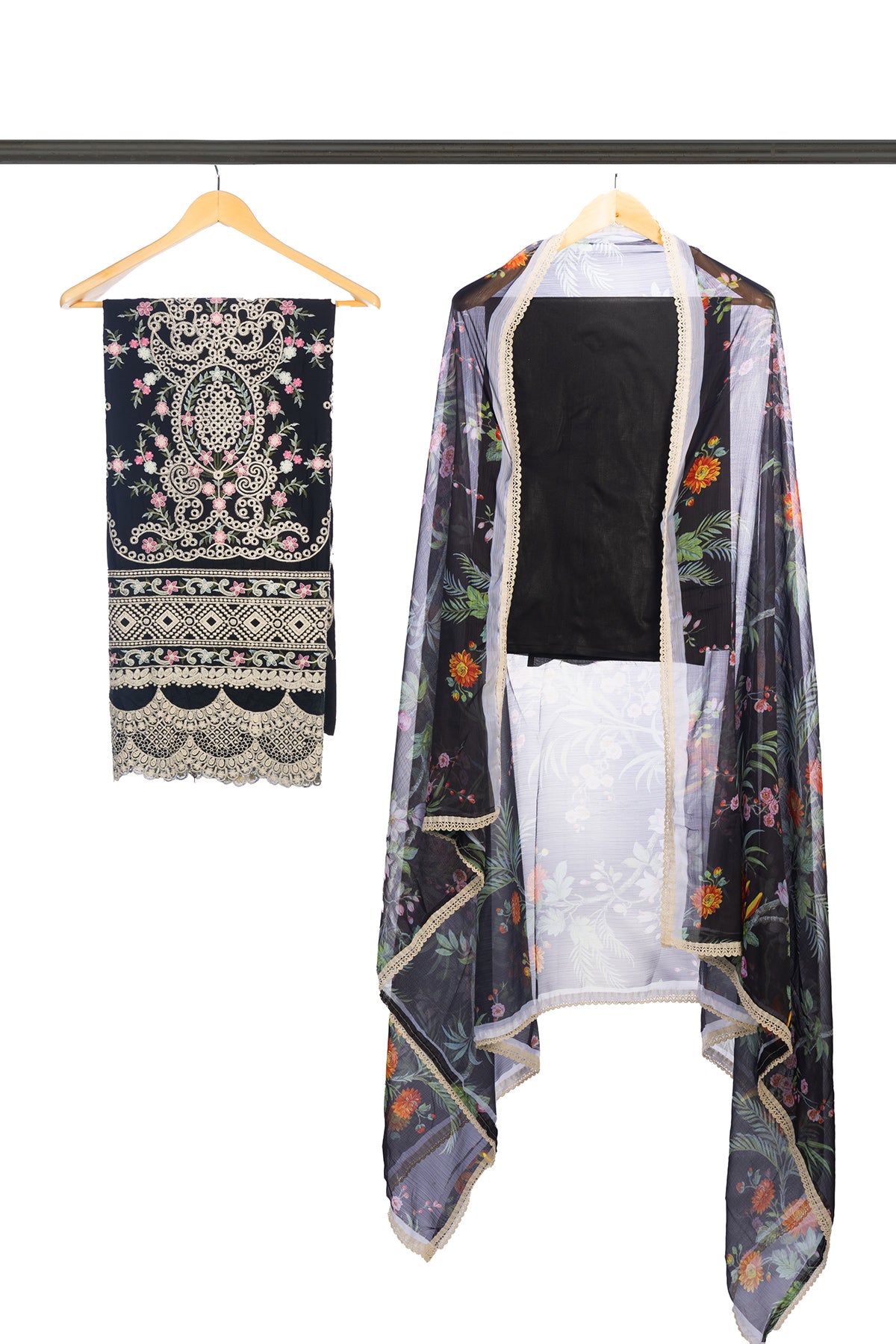 Silakaari Aarzoo Pure Lawn Heavy Embroidery Panel Cut Work Unstitched  Suits