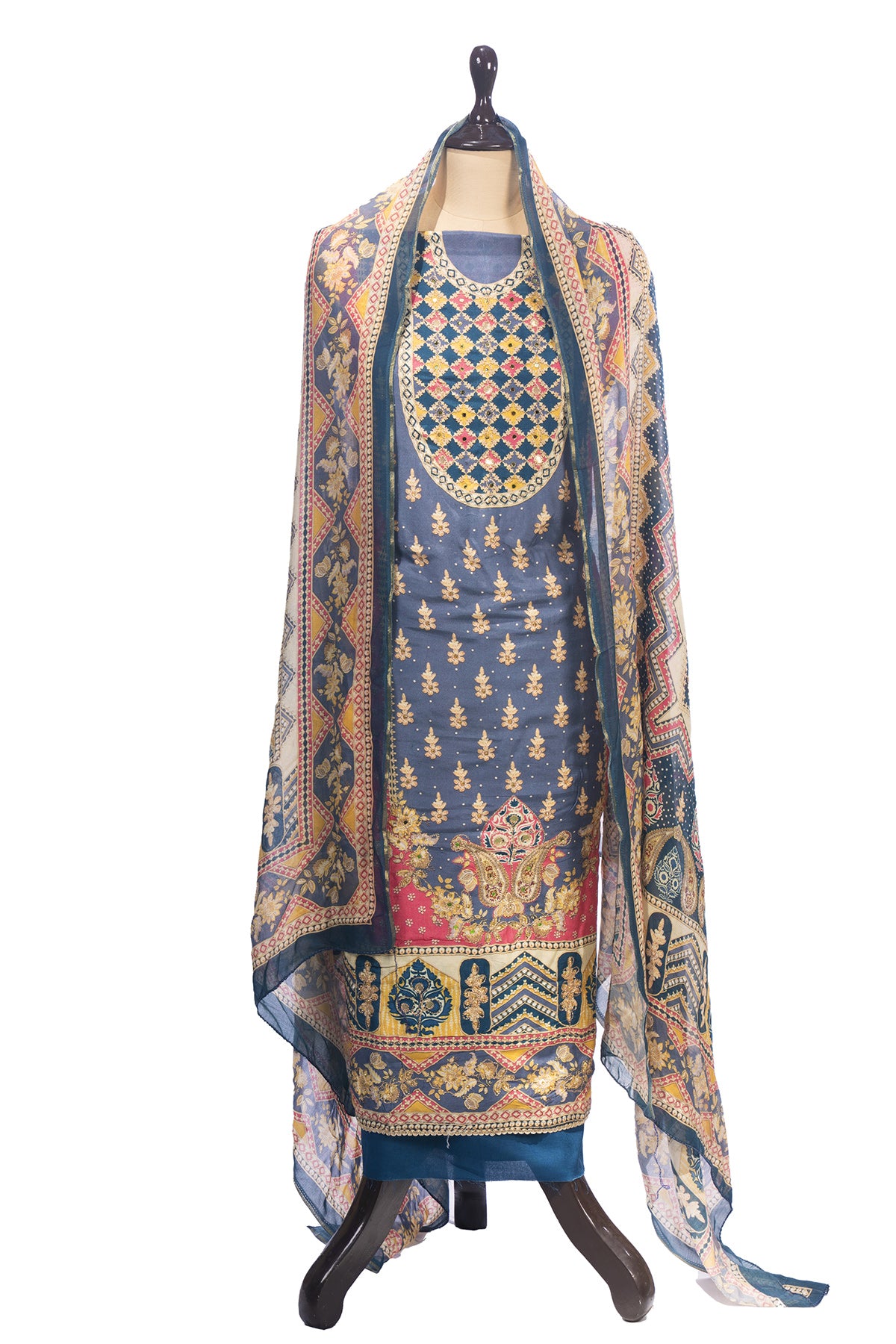 Silakaari Muntazir Pure Muslin Printed Gota patti Unstitched Pakistani Suits