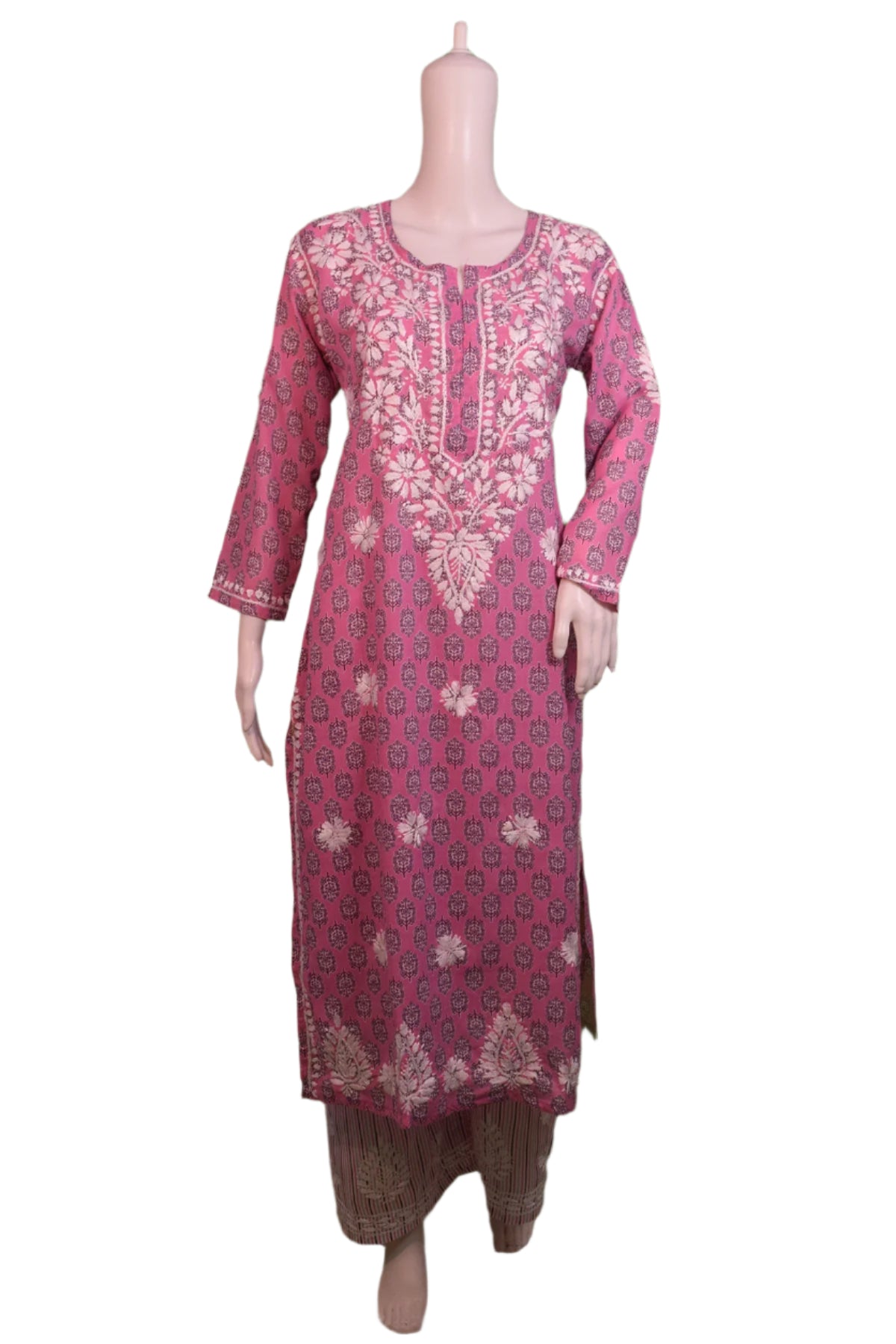 Silakaari Women's Pure Cotton Printed Lucknowi Kurti Pant Premium Set