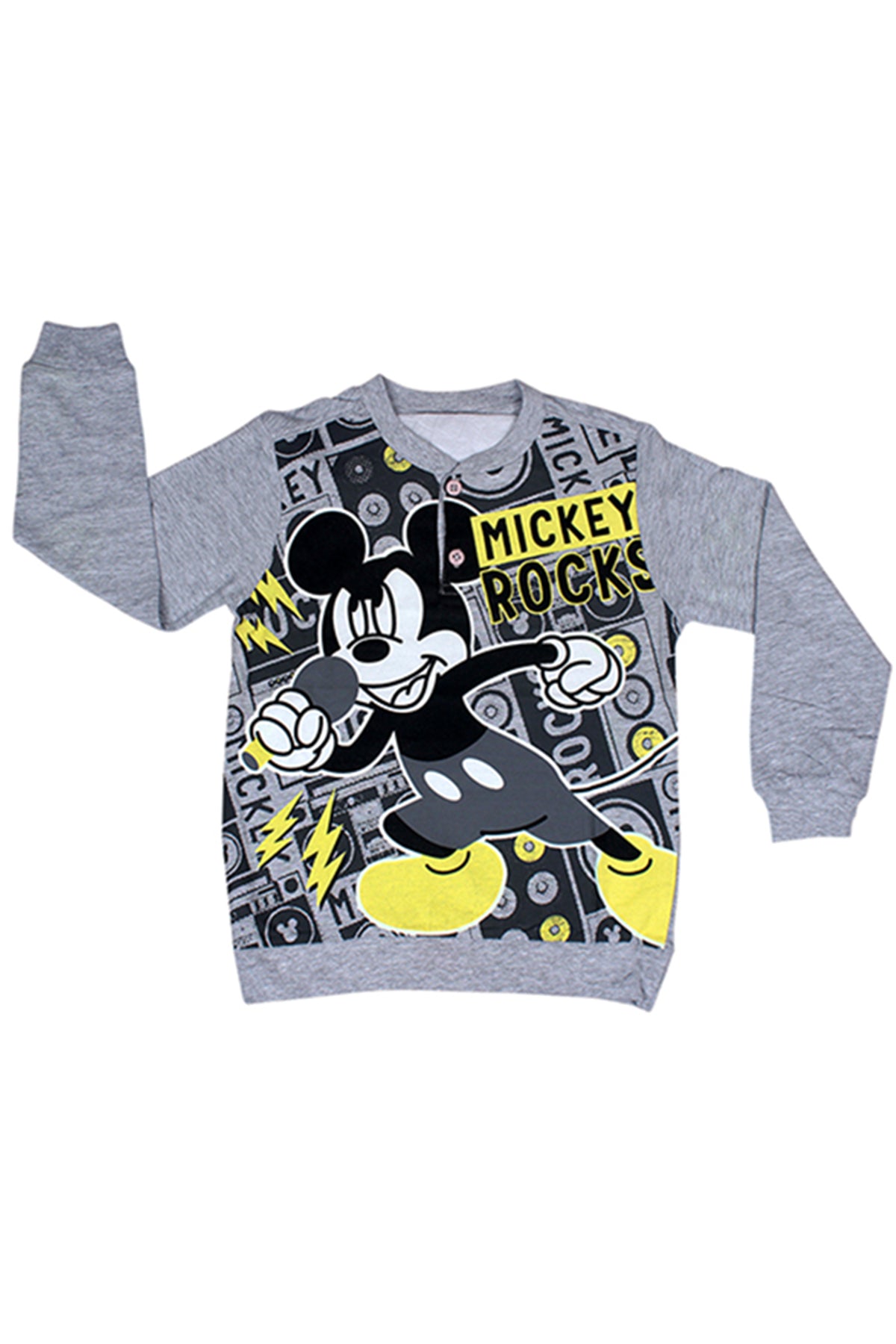 Silakaari Kids Grey Micky Printed Casual Full Sleeve For Boys