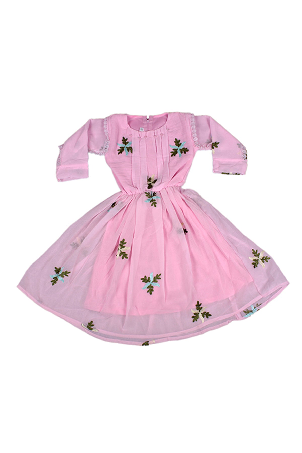 Silakaari Kids yellow Pearl Dress Floral Printed Cinderella Frock For Girls