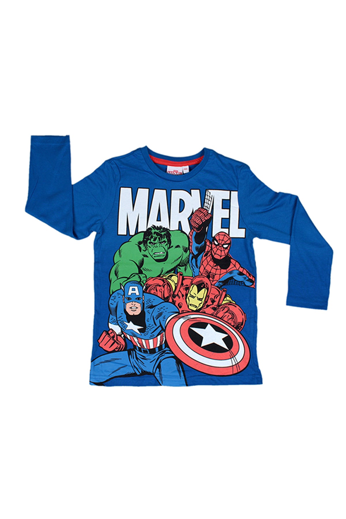 Silakaari Kids Blue Marvel Regular Fit Casual Full Sleeve T-Shirt for Boys