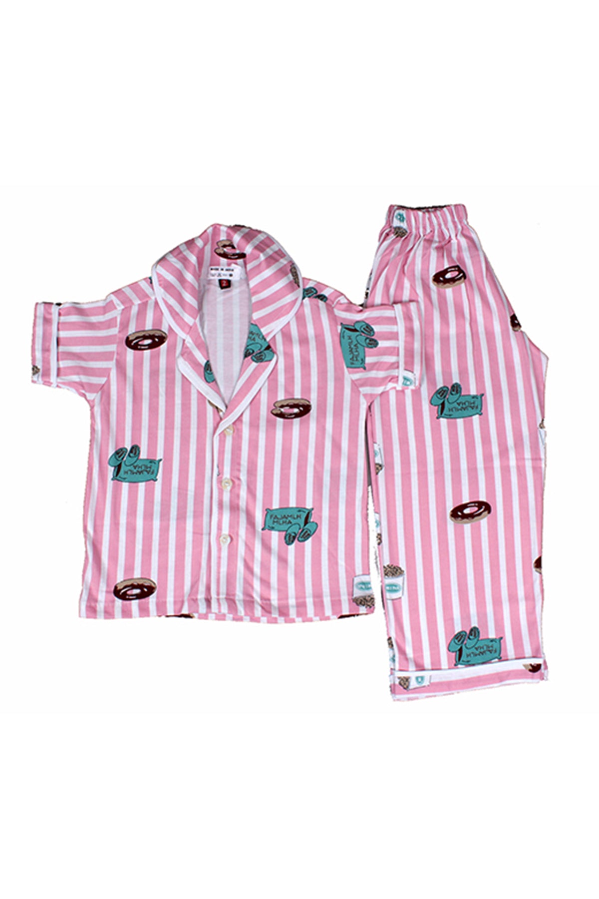 Silakaari Kids Pink Casual Printed Night Dress For Girls