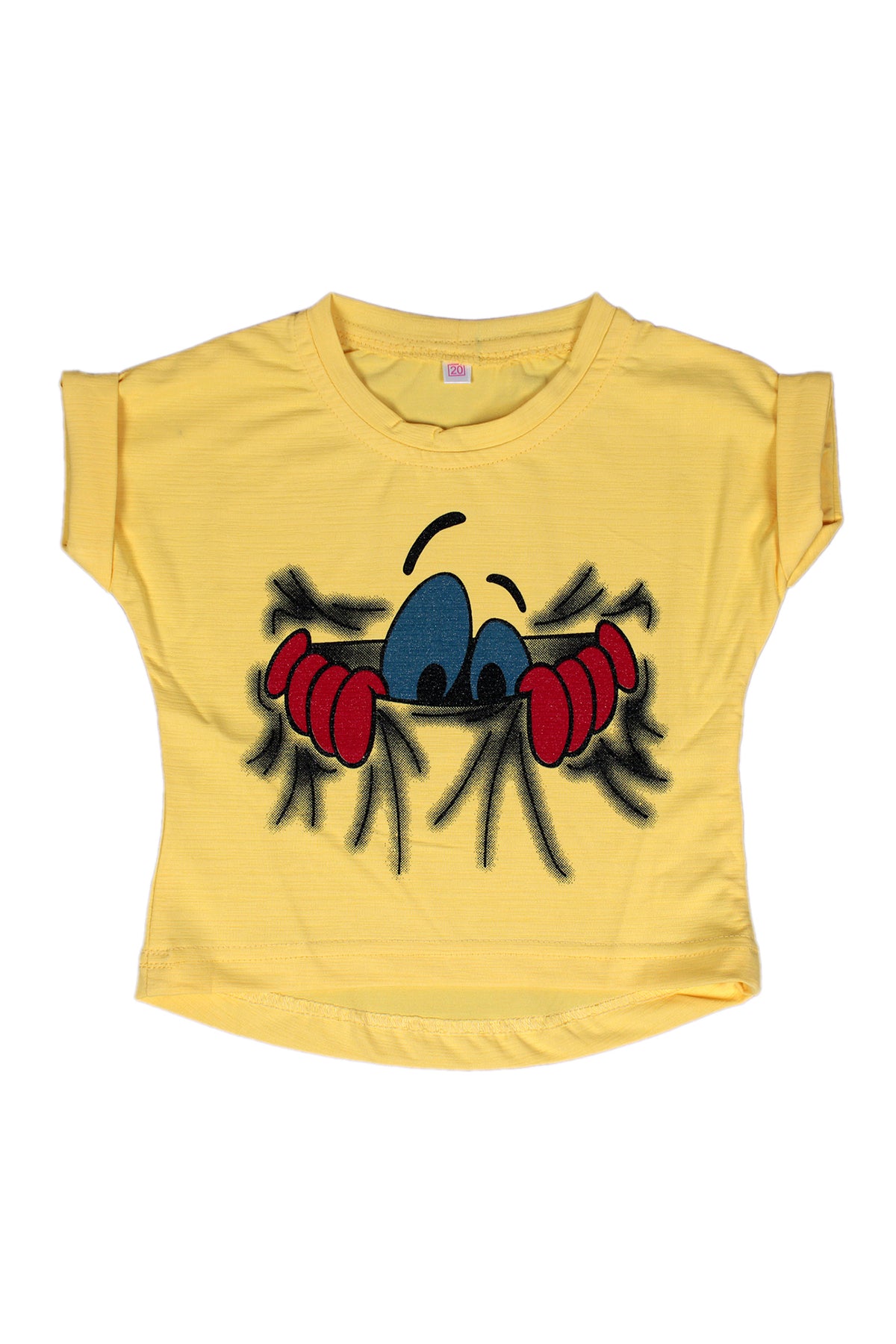 Silakaari Kids Yellow Printed Fancy Top T-Shirt For Girls