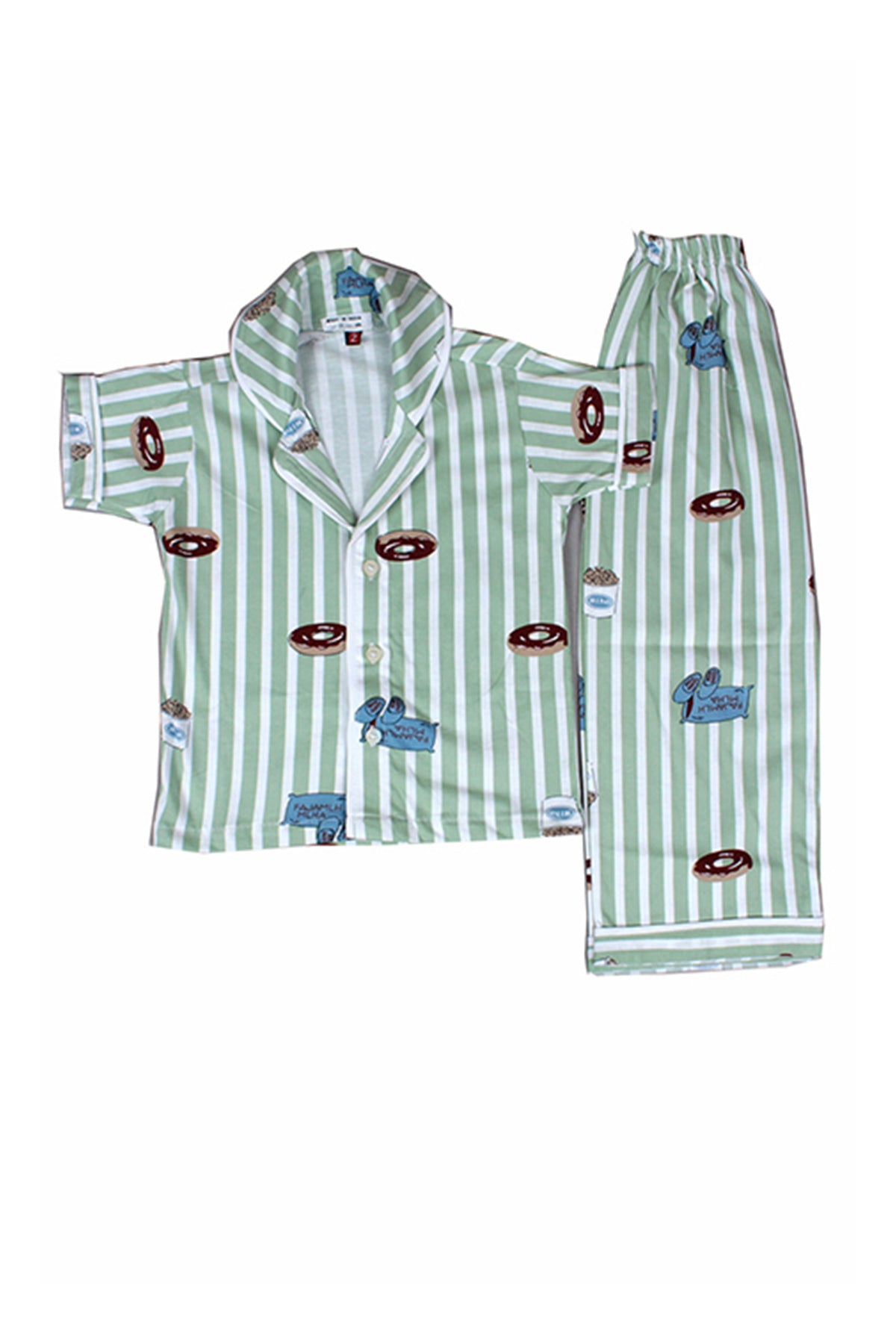 Silakaari Kids Green Casual Printed Night Dress For Girls