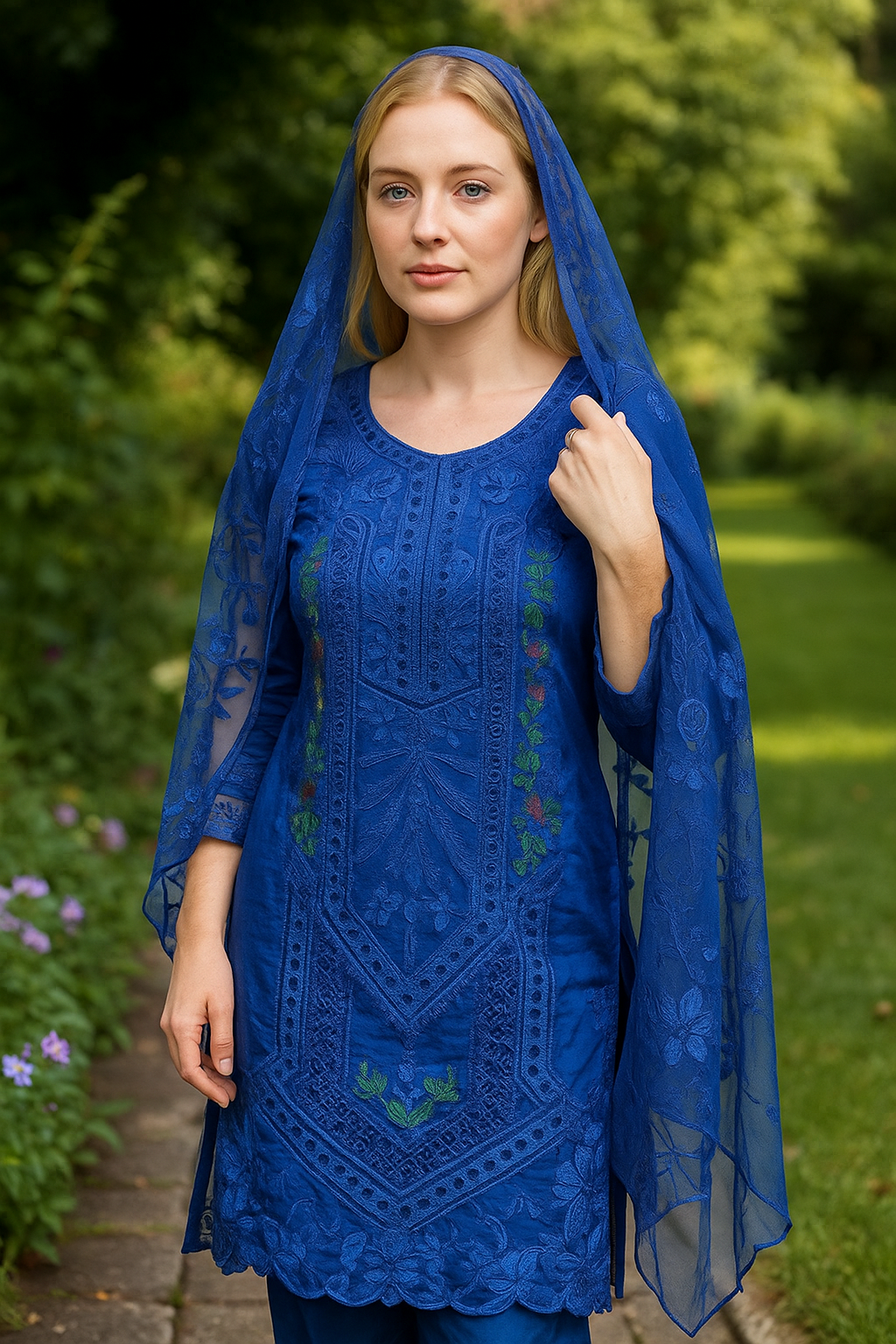 Silakaari Mehwish Pure Organza Heavy Patch Premium Pakistani Ready-Made Dress