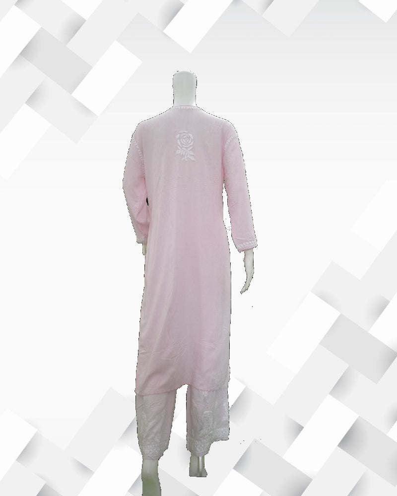 Silakaari Women's Modal Lucknowi Kurti palazzo set