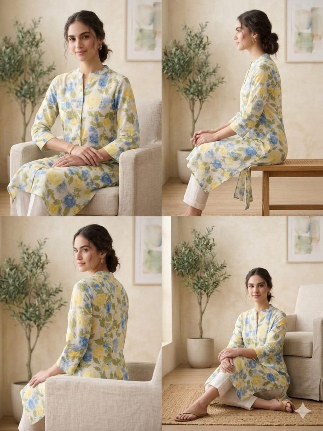 Silakaari Imara Floral Printed Cotton A-Line Kurti