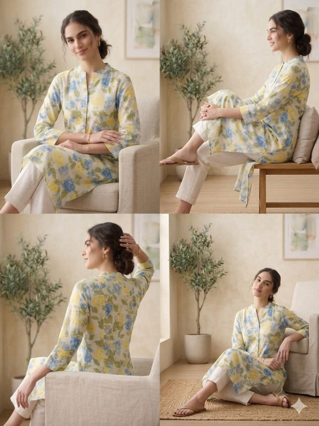Silakaari Imara Floral Printed Cotton A-Line Kurti