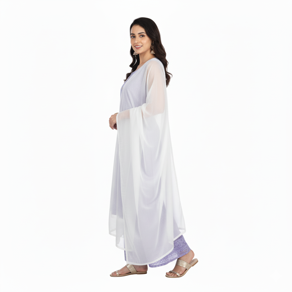 Silakaari Dharti Pure Organza Premium Fine Hand Work Lucknowi Unstitched Dress Material