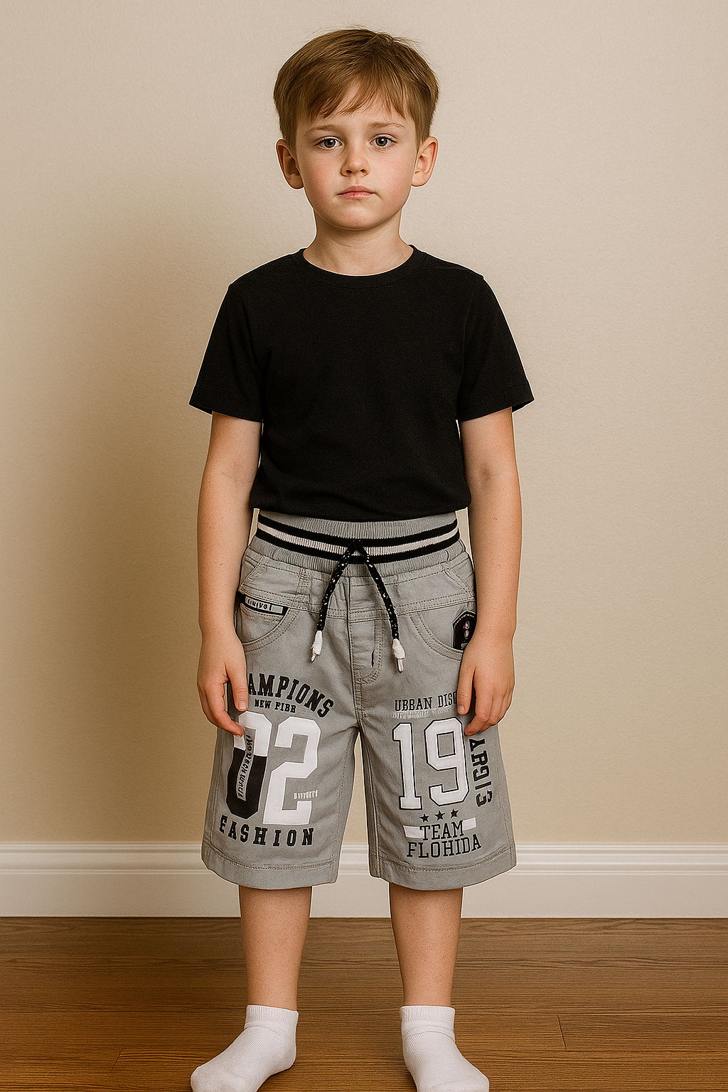 Silakaari kids Inner Elastic in Stretchable Denim Fabric Regular Fit Shorts for boys