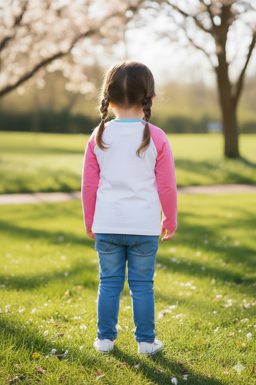 Silakaari Kids Pink & White Full Sleeve For Girls