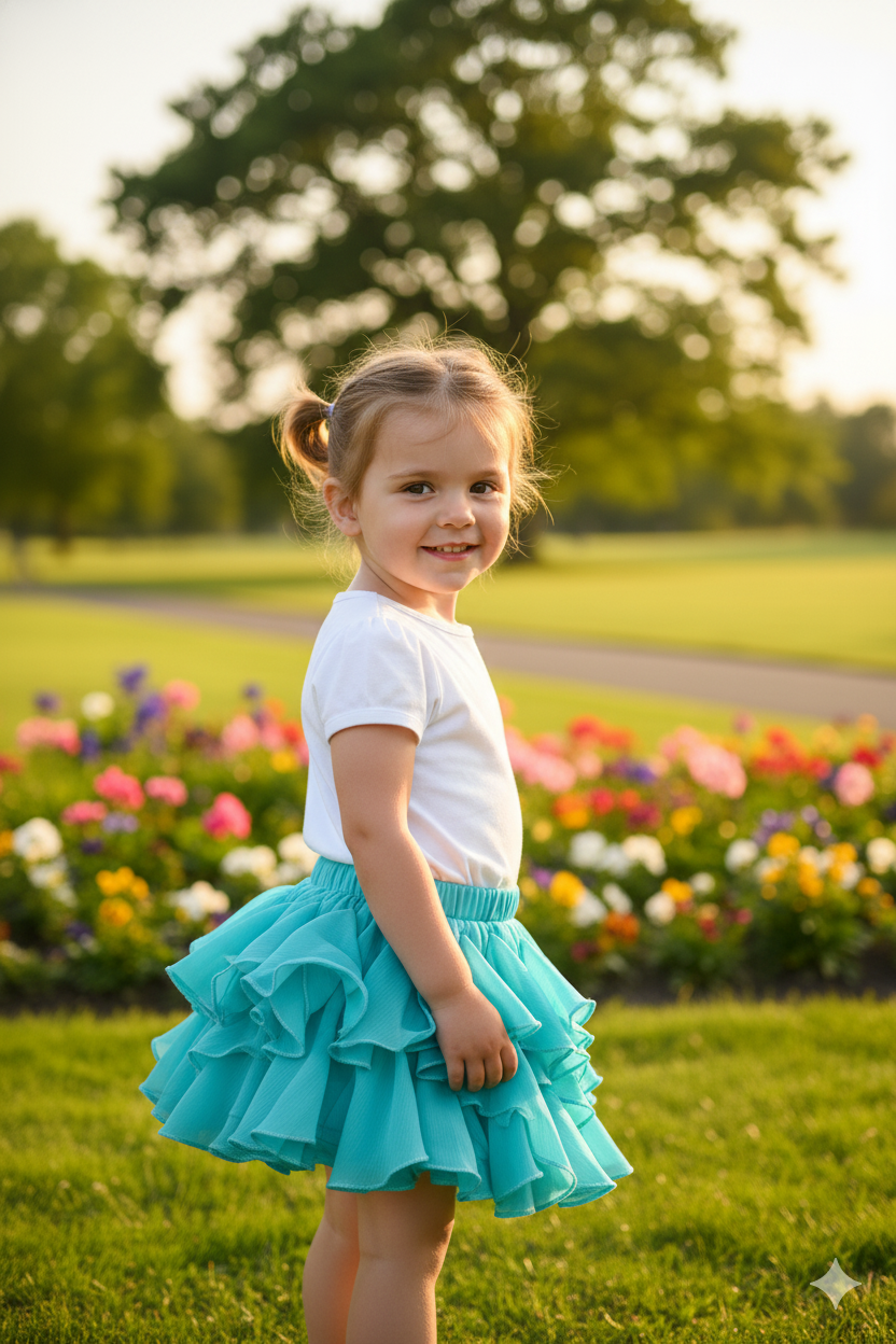 Silakaari Kids Solid Layered Short Skirts For Girls