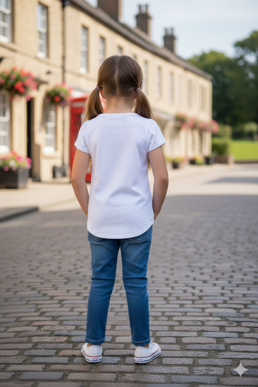 Silakaari Kids White Casual T-Shirt For Girls
