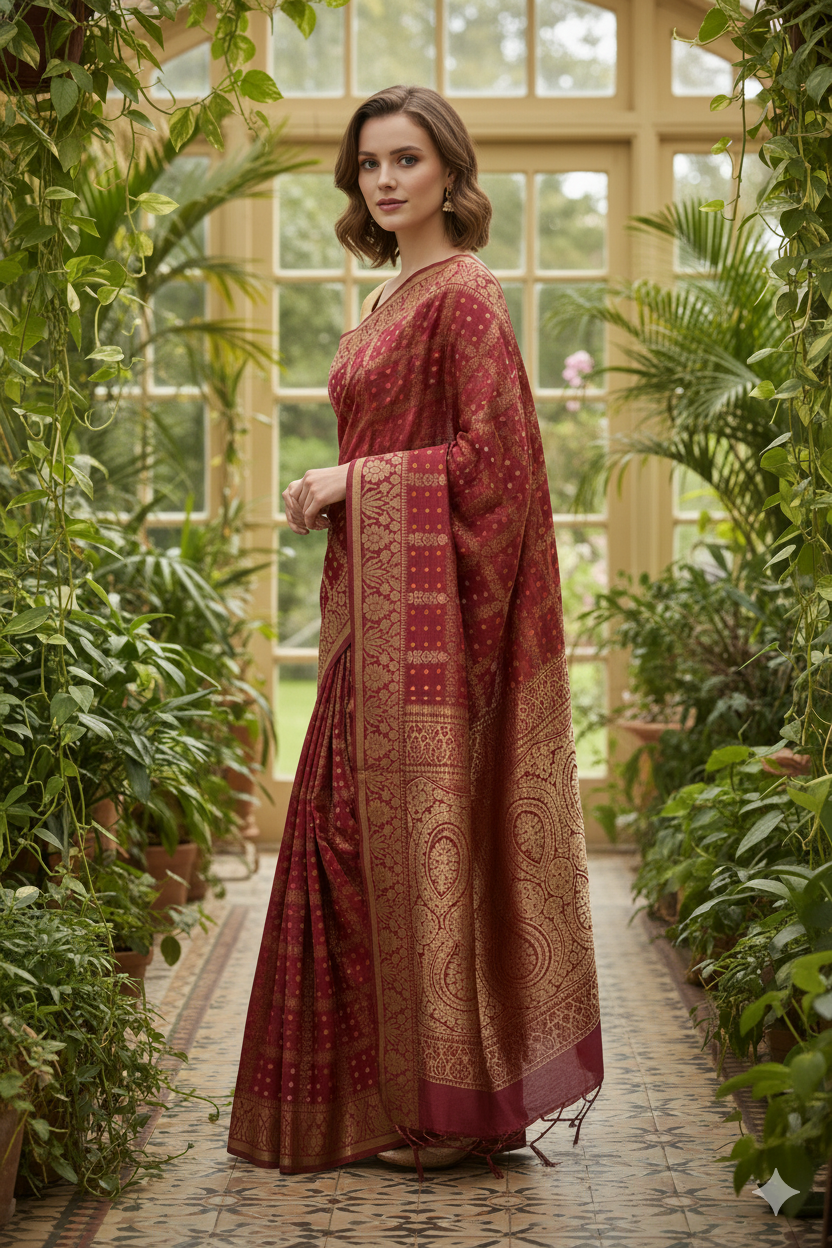 Silakaari Women's Bandhej Printed silk premium Saree