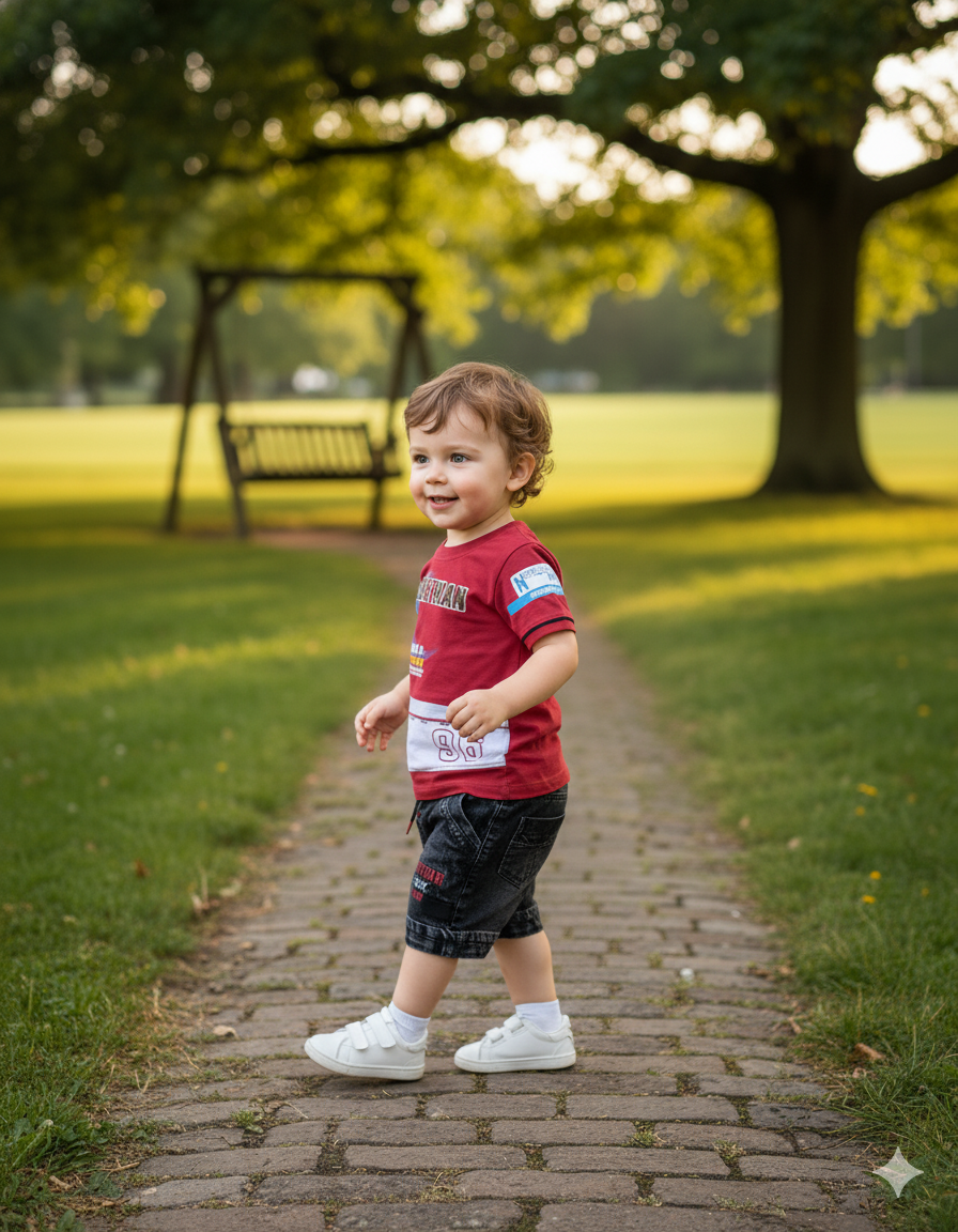 Silakaari Kids Printed Cotton T-Shirt & Short Set For Boys