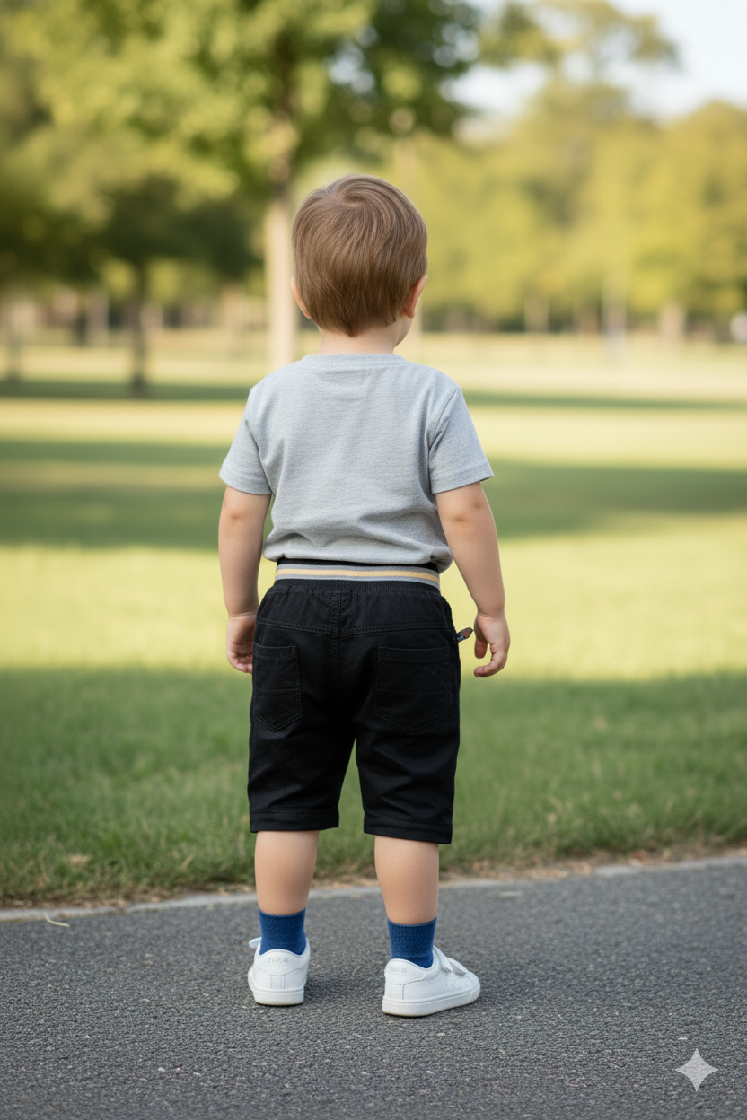 Silakaari kids Inner Elastic in Stretchable Denim Fabric Regular Fit Shorts for boys