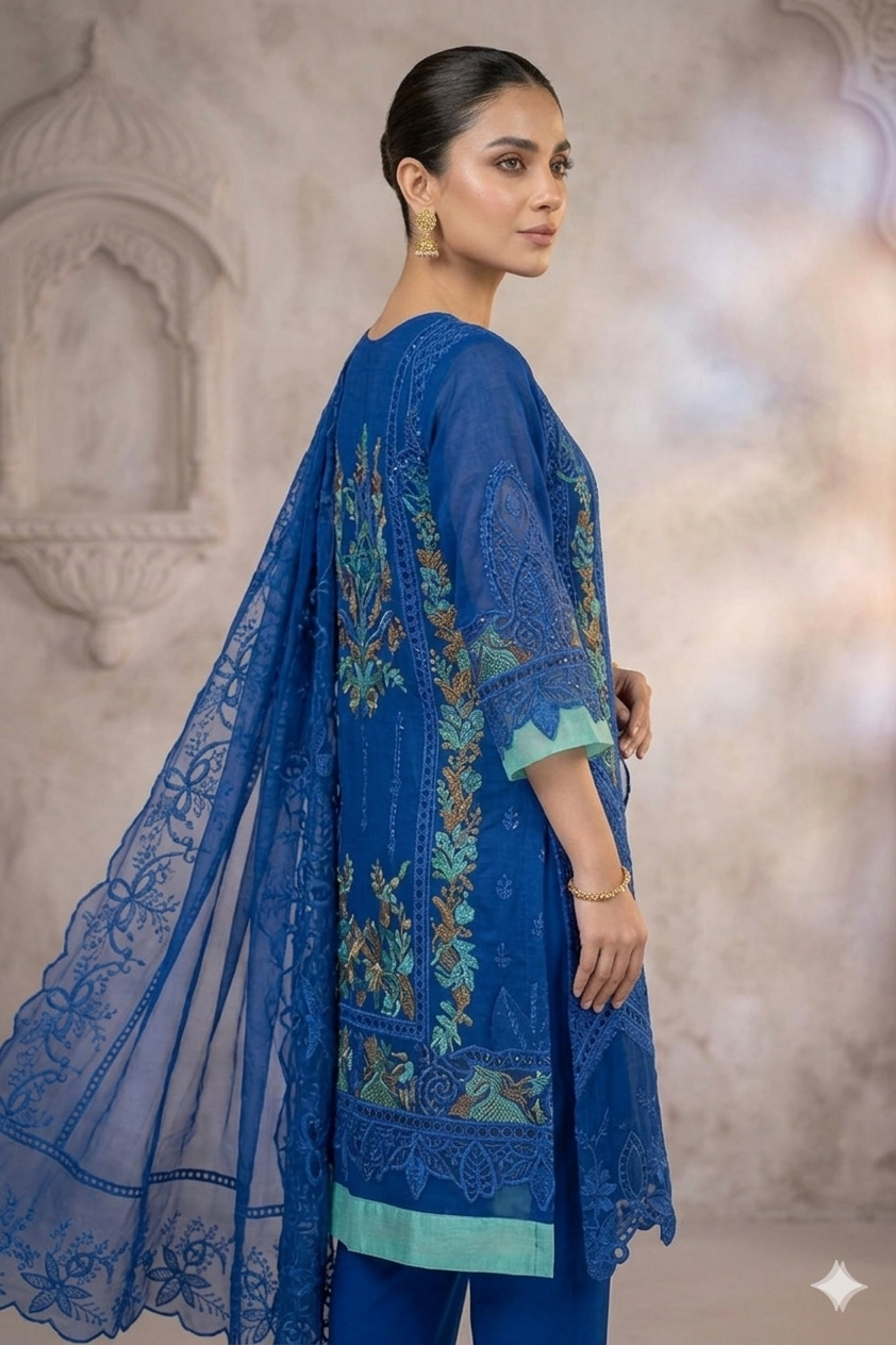 Silakaari Mehwish Pure Organza Heavy Patch Premium Pakistani Ready-Made Dress