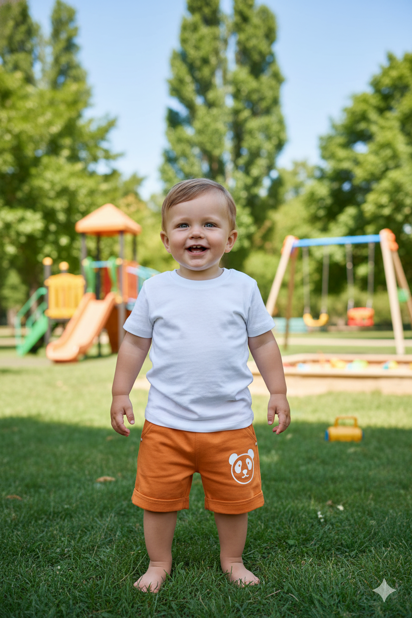 Silakaari Kids Bear Printed Short For Boys & Girls