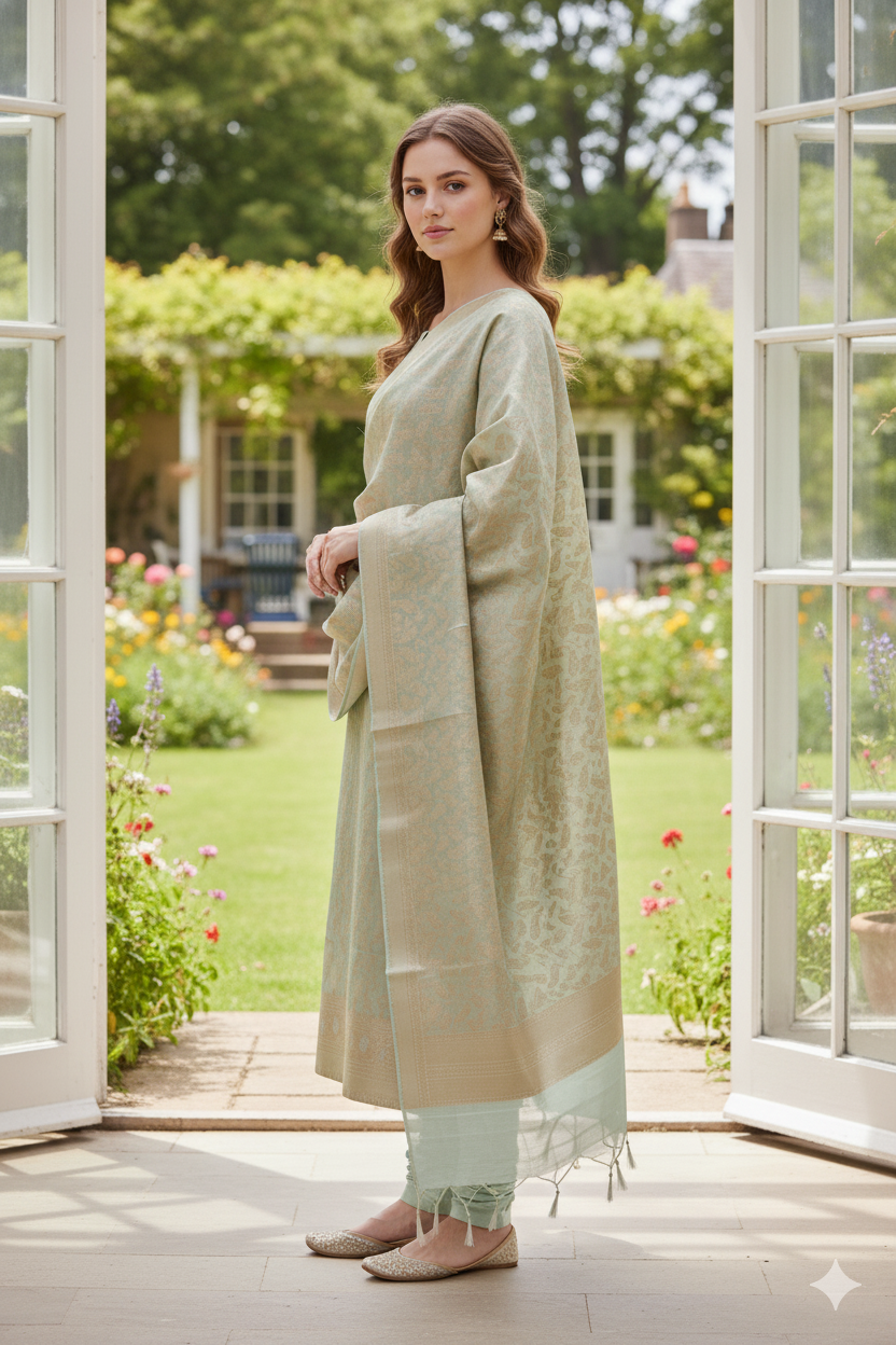 Silakaari Women's Heavy Zari Work Banarasi unstitched Salwar Suit