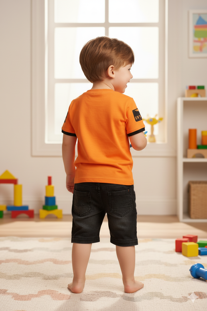 Silakaari Kids Printed Regular T-Shirt& Shorts Set For Boys