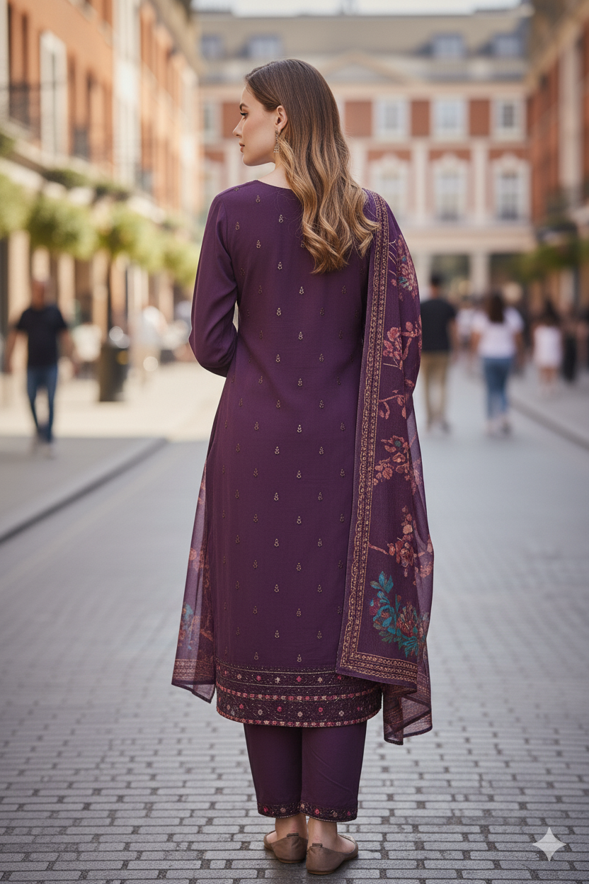 Silakaari Women's Sequin Fancy Mirror Embroidered Kurti Pant Dupatta Set