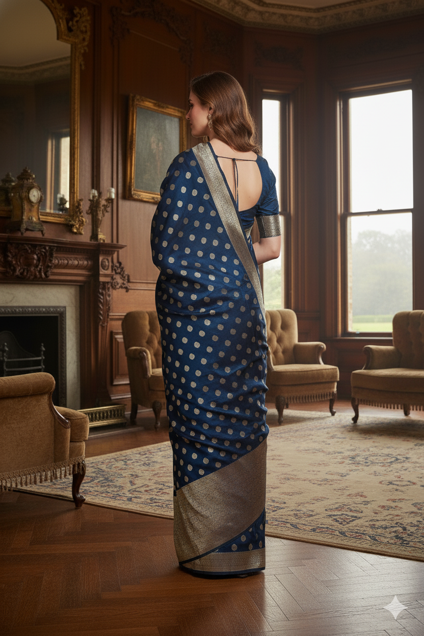 Silakaari Women's Heavy Zari Lacy Border Fancy Banarasi Saree