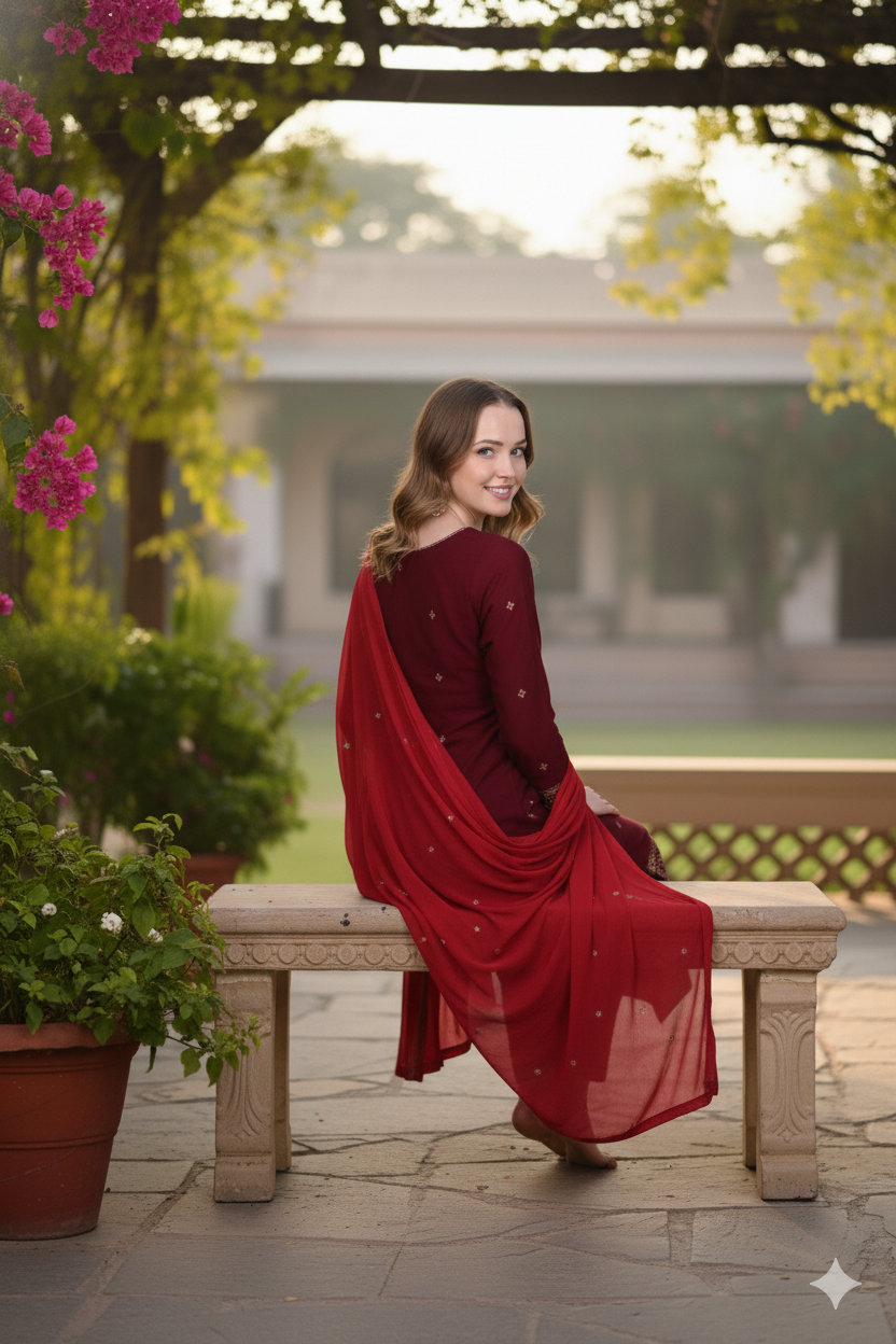 Silakaari Women's vichitra Gold Sequins Heavy Kurti Pant Dupatta Set