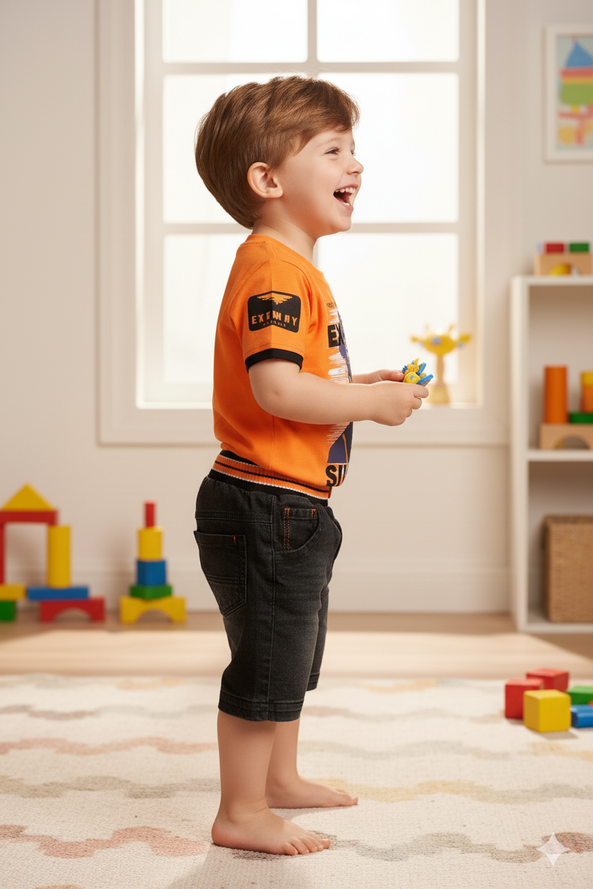 Silakaari Kids Printed Regular T-Shirt& Shorts Set For Boys