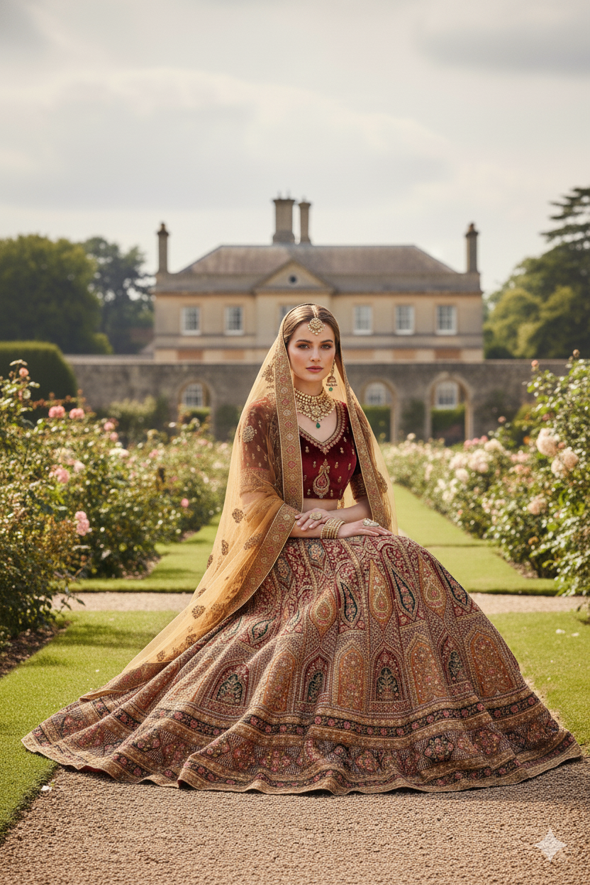 Silakaari Radiant Multi and Gold Bridal Art Silk Bridal Lehenga Sharara Set