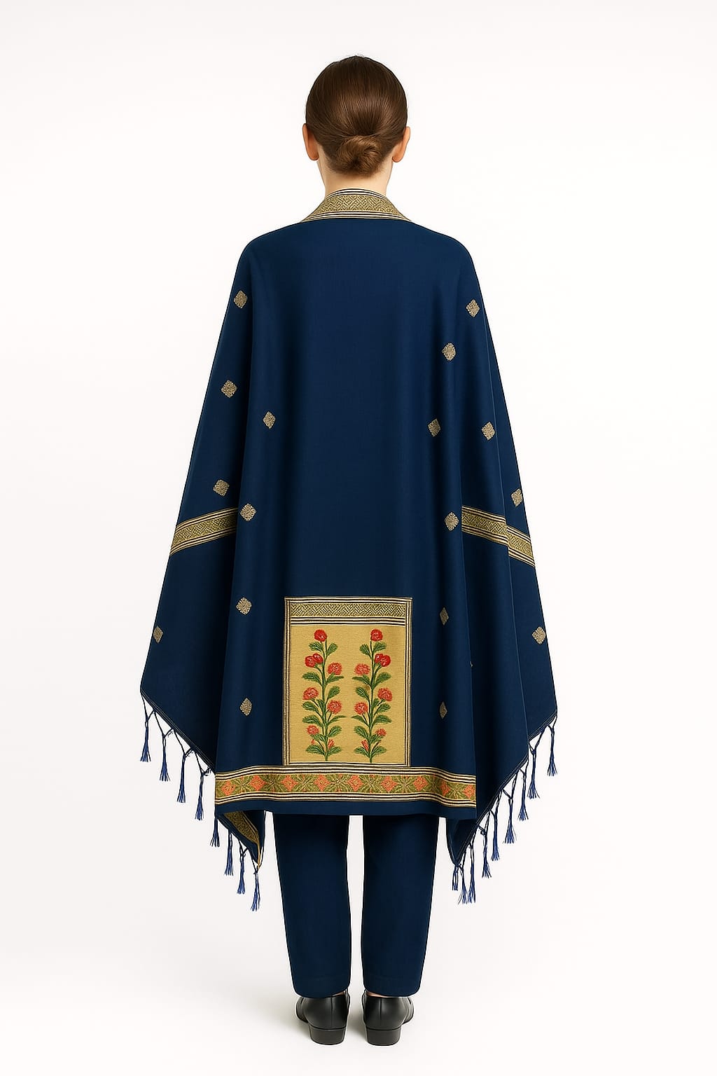 Silakaari Women's Navy Blue Zari Work Designer Banarasi Unstitched Dress Material