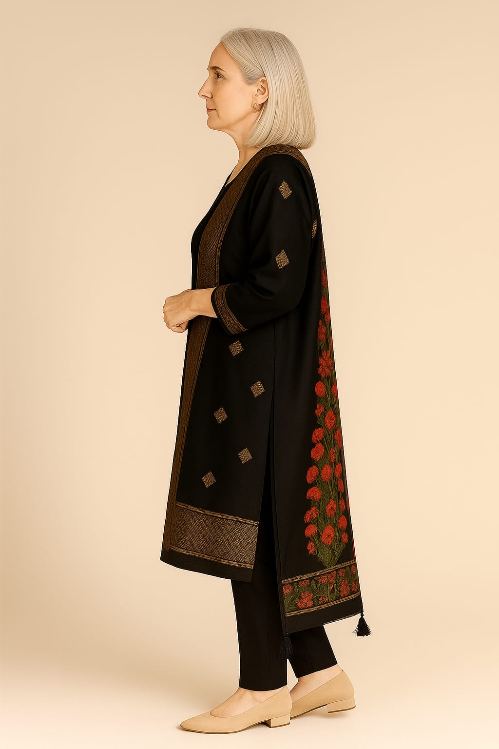 Silakaari Women's Black Zari Work Designer Banarasi Unstitched Dress Material